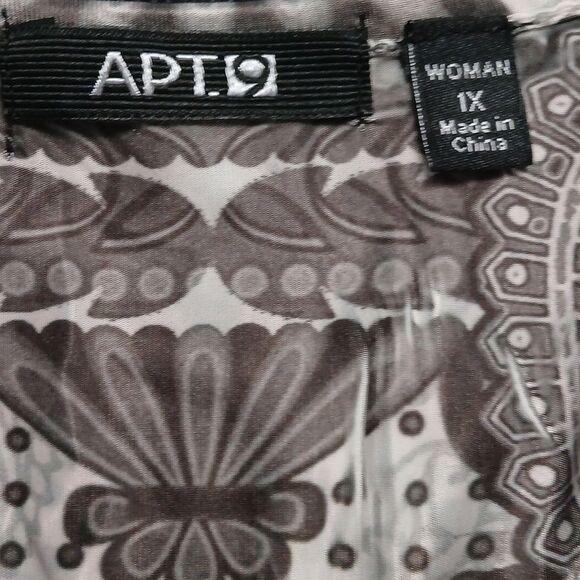 Apt 9 black gray white short sleeve casual blouse Sz 1X NWOT - Picture 8 of 8
